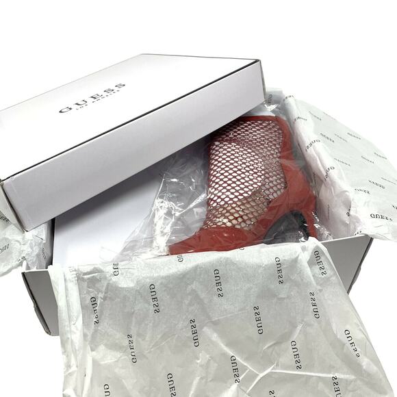 Guess Kadre Red Peep Toe Ankle Bootie Stiletto Heels Size 7.5 NEW NIB - Picture 4 of 6